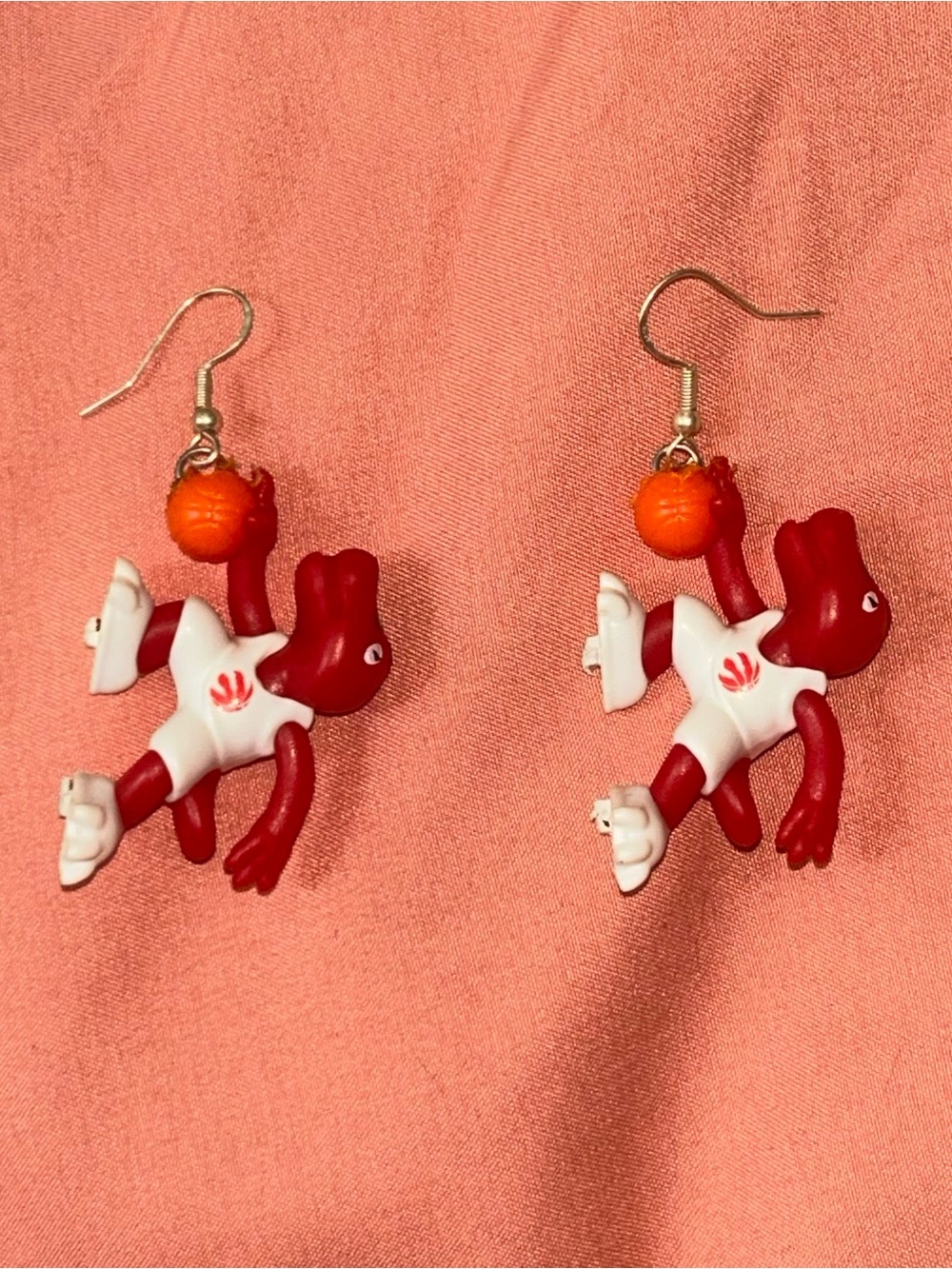 Upcycled Kinder Joy Toronto Raptors Basketball Toy Earrings